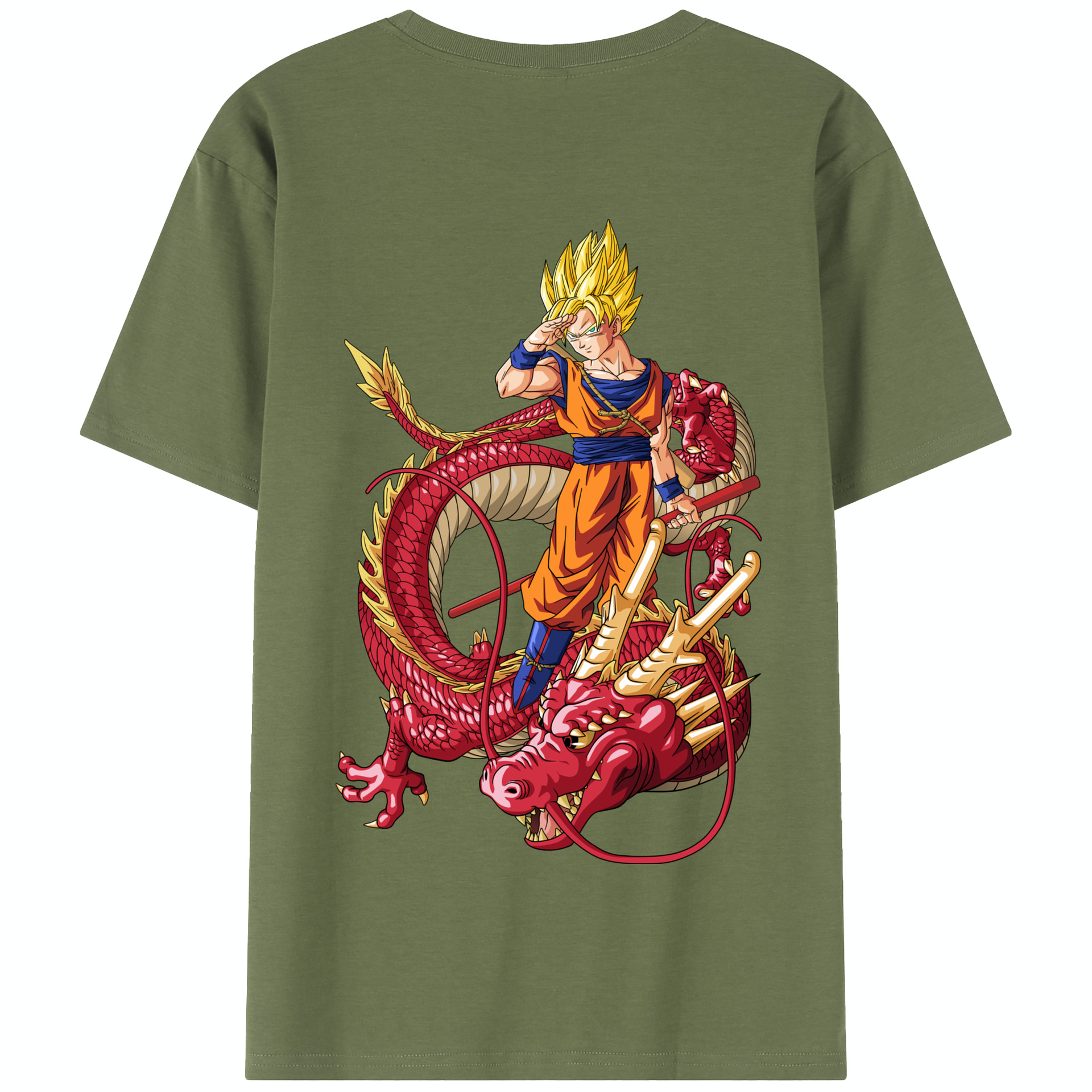 （画像用） ドラゴンボール 孫悟空（そん ごくう）Son Goku カカロット DRAGON BALL Kakarotto 綿100％半袖Tシャツ（背面プリント）
